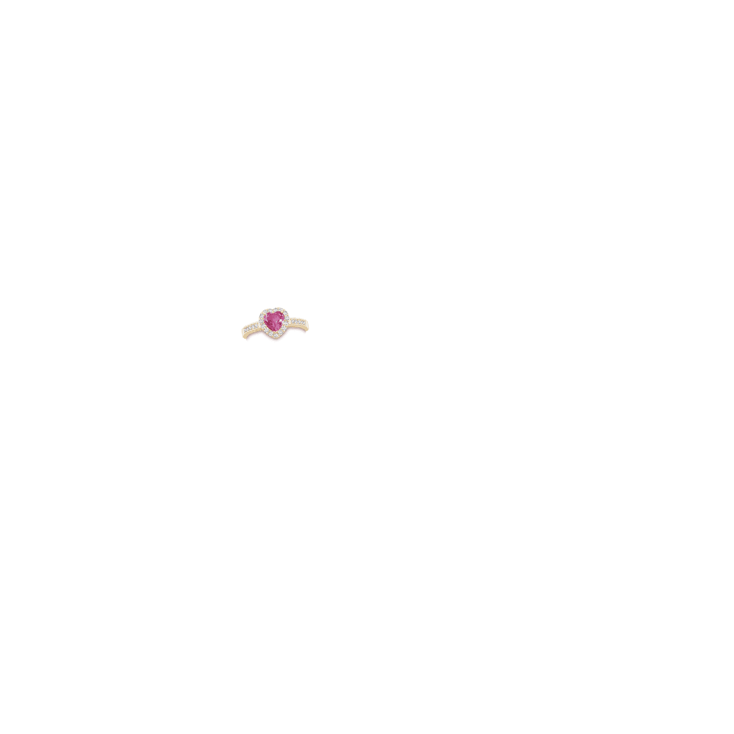 Heart-Shaped Pink Sapphire Halo Ring with Diamond Accents image 4